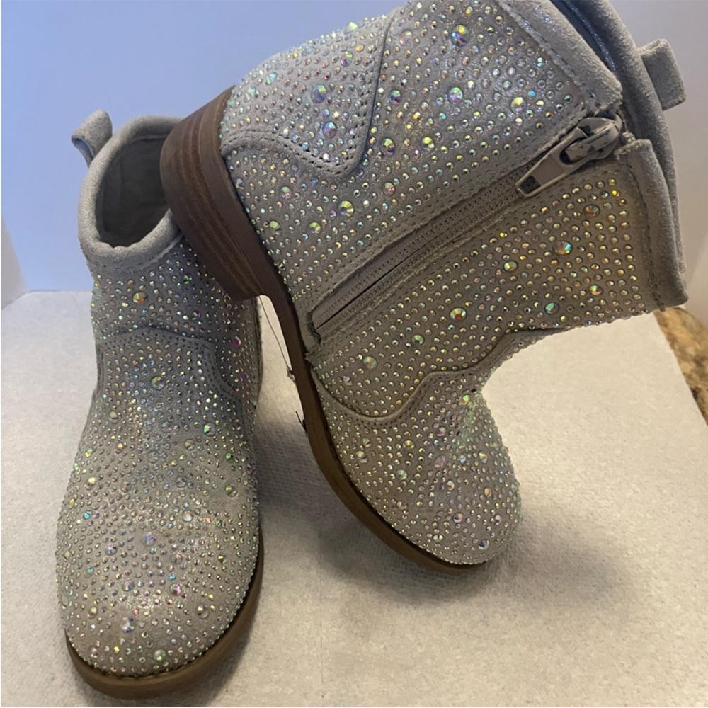 LIL Dixie toddler Size 11 Silver Embellished Ankle Boots
